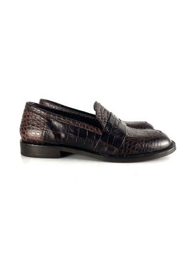 Kadın Hakiki Deri Loafer  KAHVE CROCO resmi