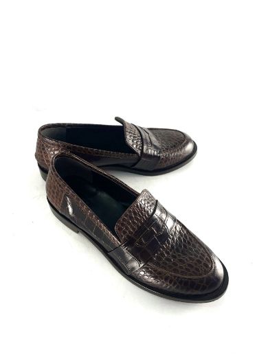 Kadın Hakiki Deri Loafer  KAHVE CROCO resmi