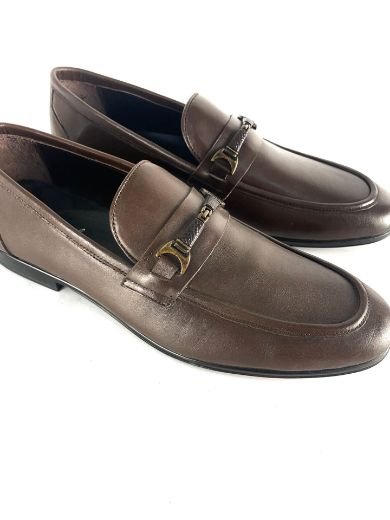 Lujo Hakiki Deri Erkek Loafer  KAHVE DERİ 10.23-LJERK0010KAHVE DERİ resmi