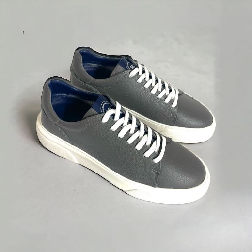 Lujo Hakiki Deri Erkek Sneaker  GRİ resmi