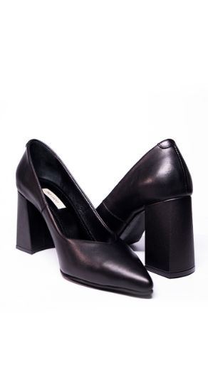 Lujo Kalın Topuk Stiletto  SİYAH DERİ PL.24-000008315SİYAH DERİ resmi