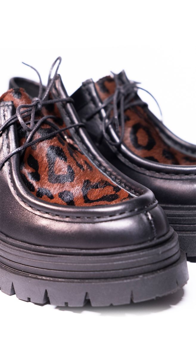 Picture of 2602 Sısley Loafer  SİYAH DERİ-LEOPAR 05.24-000002602SİYAH DERİ-LEOPAR